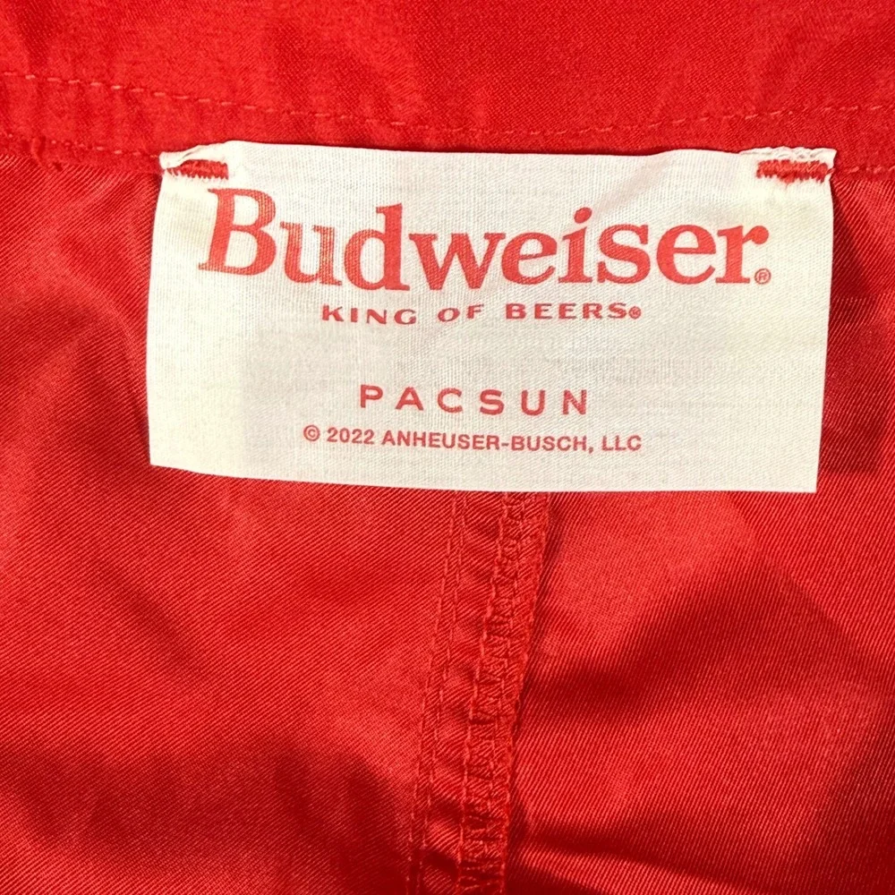 PacSun Budweiser Swim Trunks Mens XL Red Board Shorts Beer Americana Retro